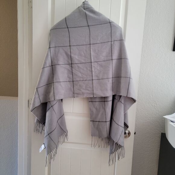 Madewell Windowpane Scarf Ashen Grey - Picture 4 of 7